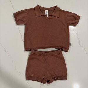 Brown Knit Toddler Set